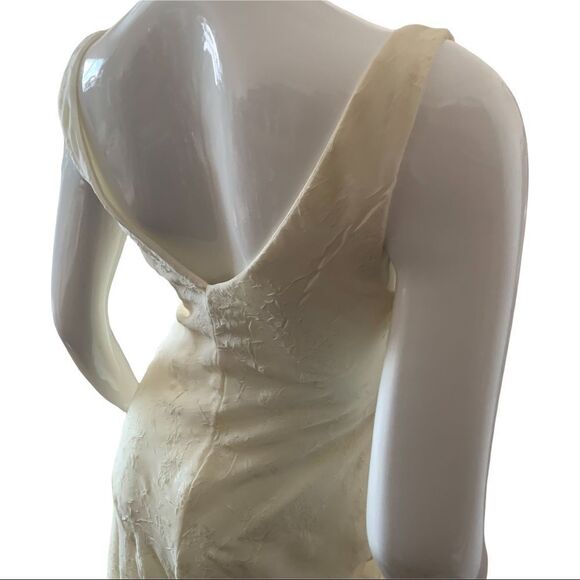PROM DRESS B Darlin Cream Sparkly Sleeveless Asymmetrical Dress size 7/8 - Picture 12 of 16